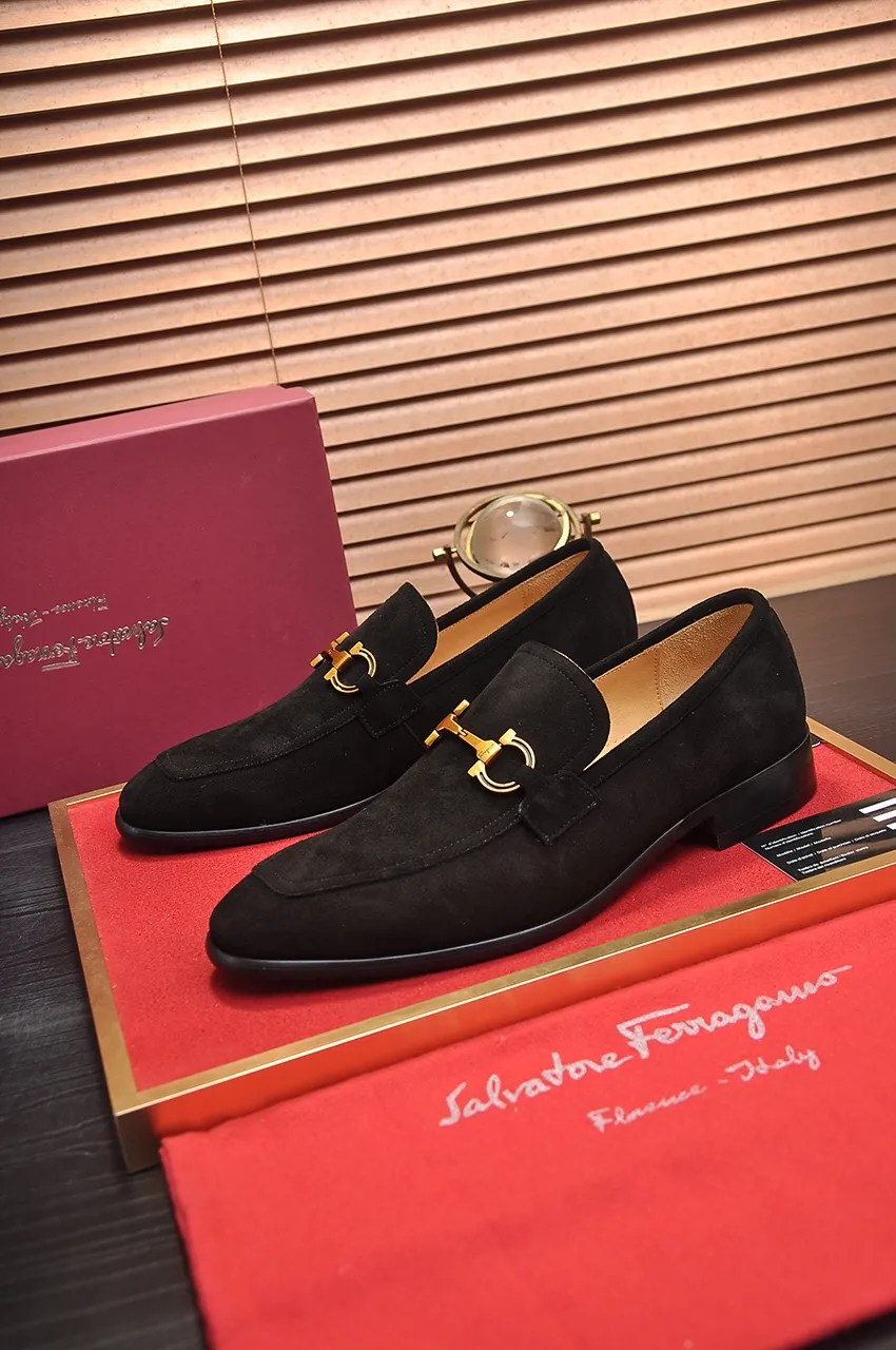 Men's shoes 💰500💶[Ferragamo/Ferragamo] The latest model in the counter. Original imported high-quality cowhide with open edges + imported 🐂 water-dyed cowhide lining + original luxury metal buckle + original combined outsole. Comparison without pressure 38--45 (45 is custom-made and cannot be returned or exchanged)